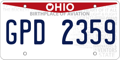 OH license plate GPD2359
