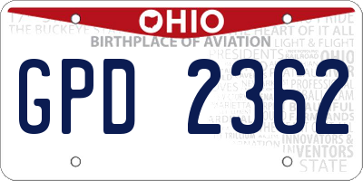 OH license plate GPD2362