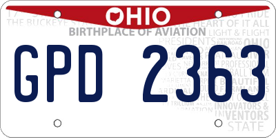 OH license plate GPD2363