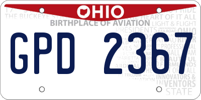 OH license plate GPD2367