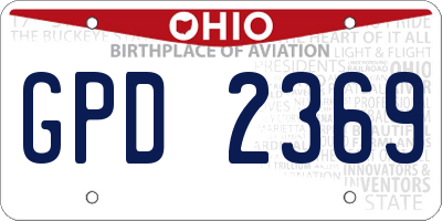 OH license plate GPD2369