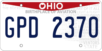 OH license plate GPD2370