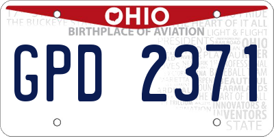 OH license plate GPD2371