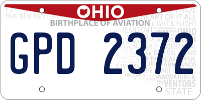 OH license plate GPD2372