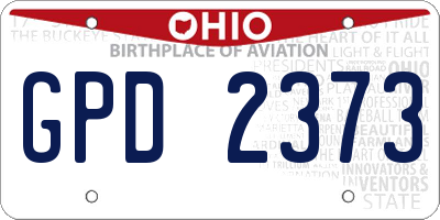 OH license plate GPD2373