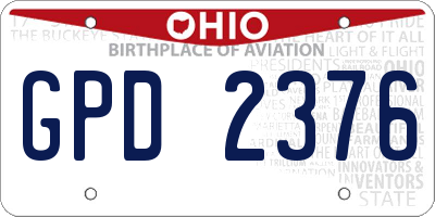 OH license plate GPD2376