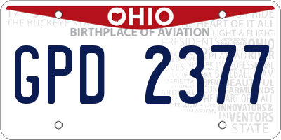 OH license plate GPD2377