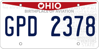 OH license plate GPD2378