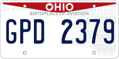 OH license plate GPD2379