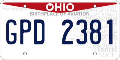 OH license plate GPD2381