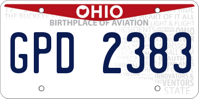 OH license plate GPD2383