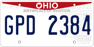 OH license plate GPD2384