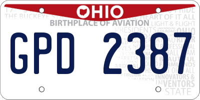 OH license plate GPD2387