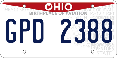 OH license plate GPD2388