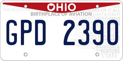 OH license plate GPD2390