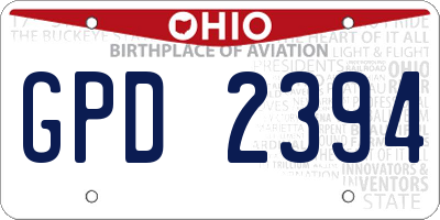 OH license plate GPD2394