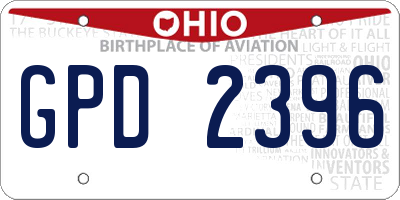 OH license plate GPD2396