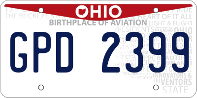 OH license plate GPD2399