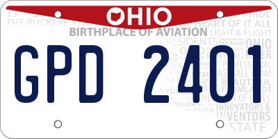 OH license plate GPD2401