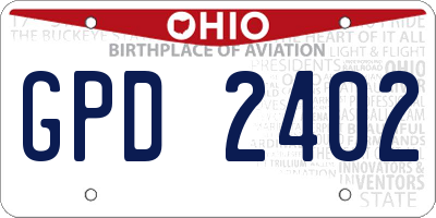 OH license plate GPD2402