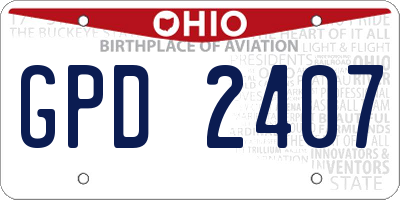 OH license plate GPD2407