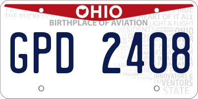 OH license plate GPD2408
