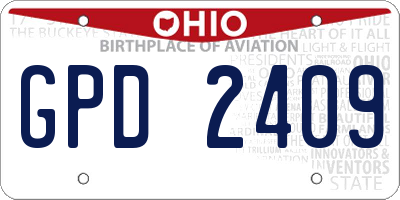 OH license plate GPD2409