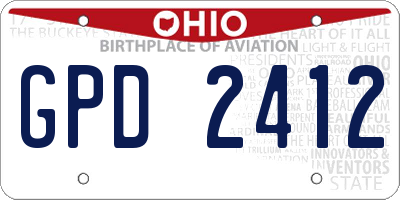 OH license plate GPD2412