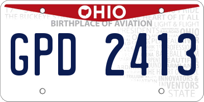 OH license plate GPD2413