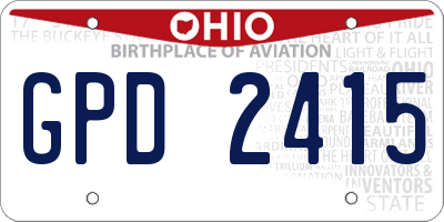 OH license plate GPD2415