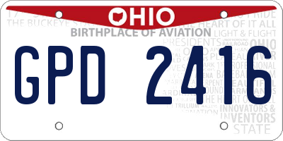 OH license plate GPD2416