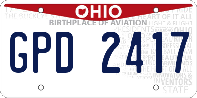 OH license plate GPD2417