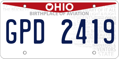 OH license plate GPD2419