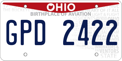 OH license plate GPD2422