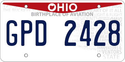OH license plate GPD2428