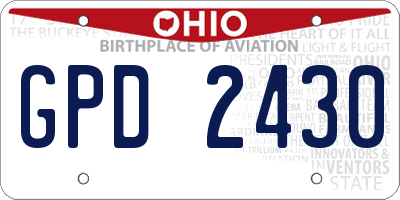 OH license plate GPD2430