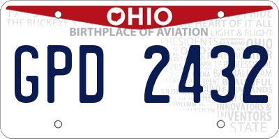 OH license plate GPD2432