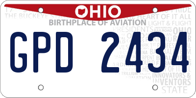 OH license plate GPD2434