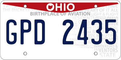 OH license plate GPD2435
