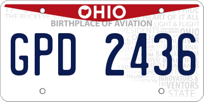 OH license plate GPD2436