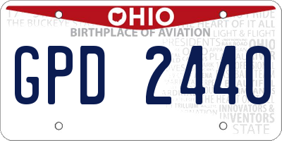 OH license plate GPD2440