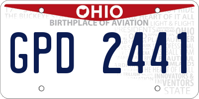 OH license plate GPD2441
