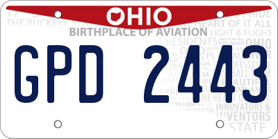 OH license plate GPD2443