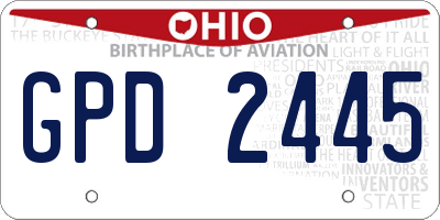 OH license plate GPD2445