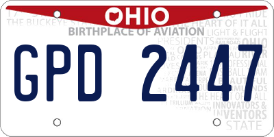 OH license plate GPD2447