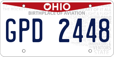 OH license plate GPD2448