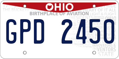 OH license plate GPD2450