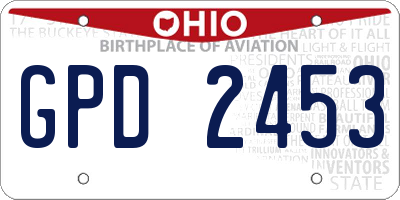 OH license plate GPD2453