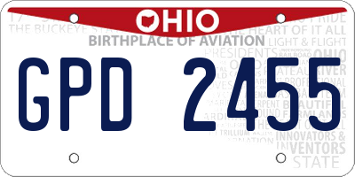 OH license plate GPD2455