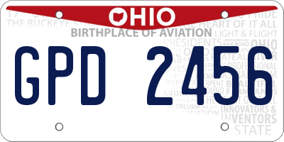 OH license plate GPD2456